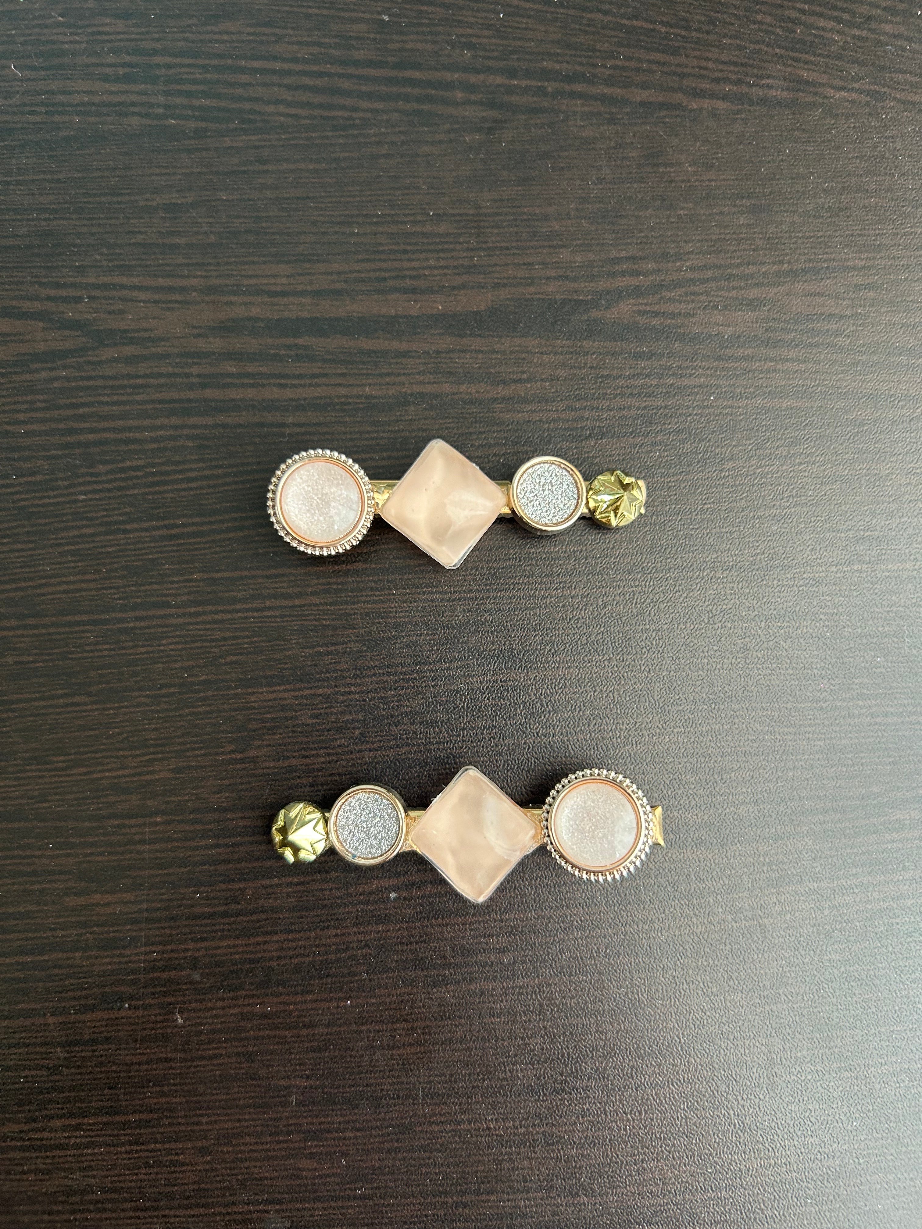 Diamond Hair Clips - Skin