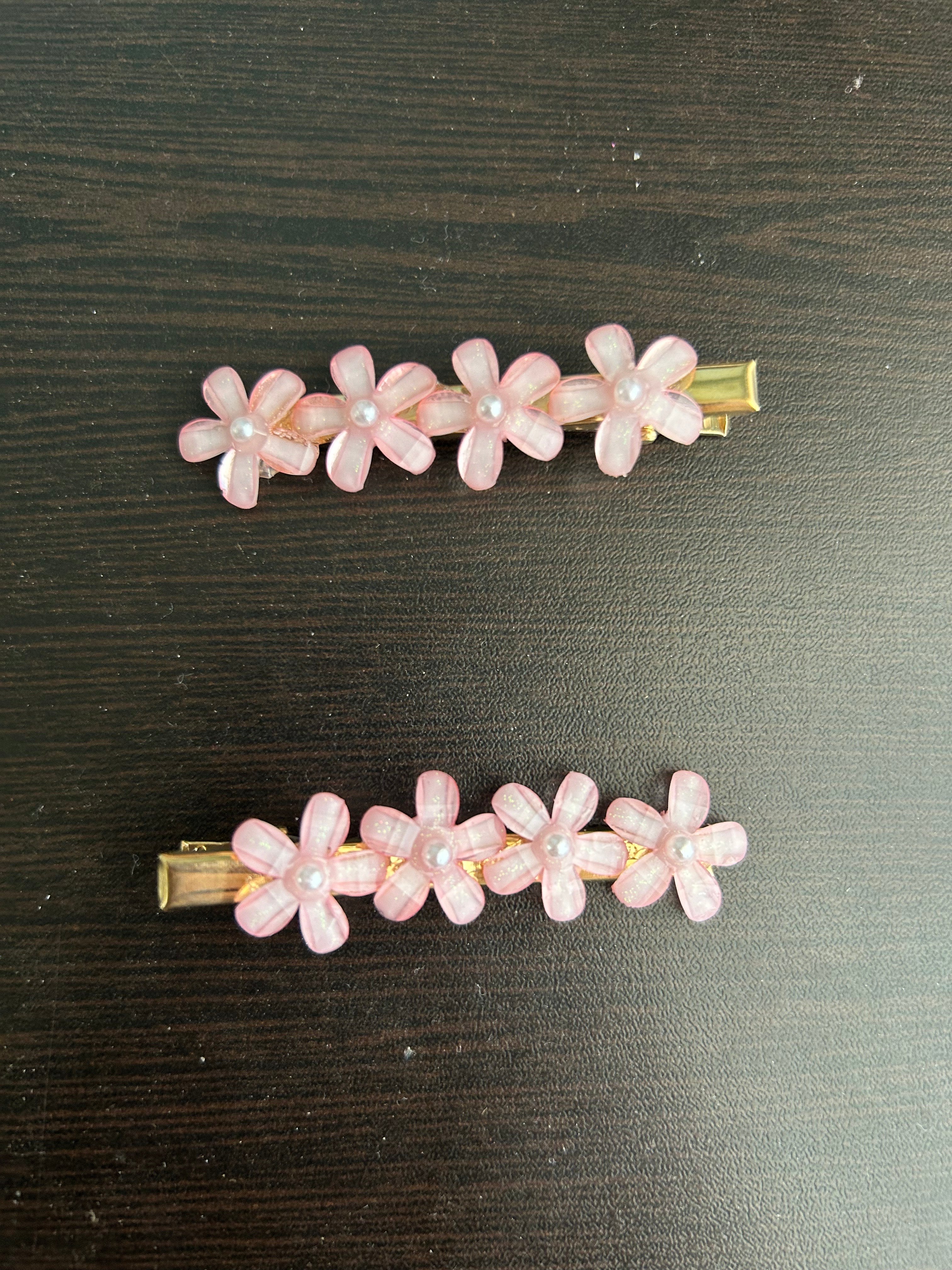Flower Hair Clips - Pink