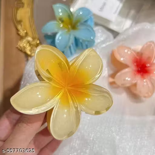 Claw Clip - White / Yellow