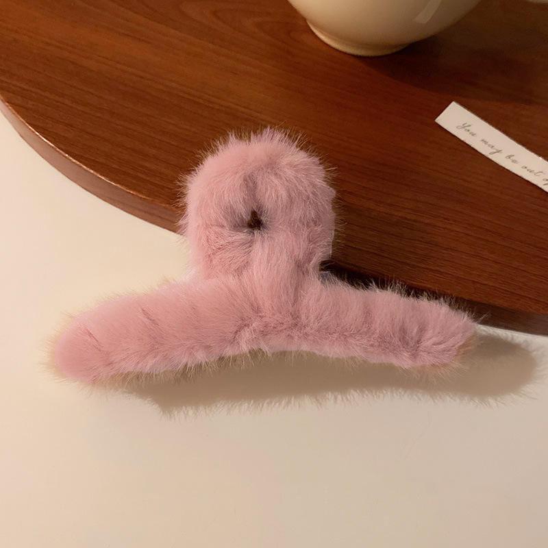 Fur Claw Clip - Pink