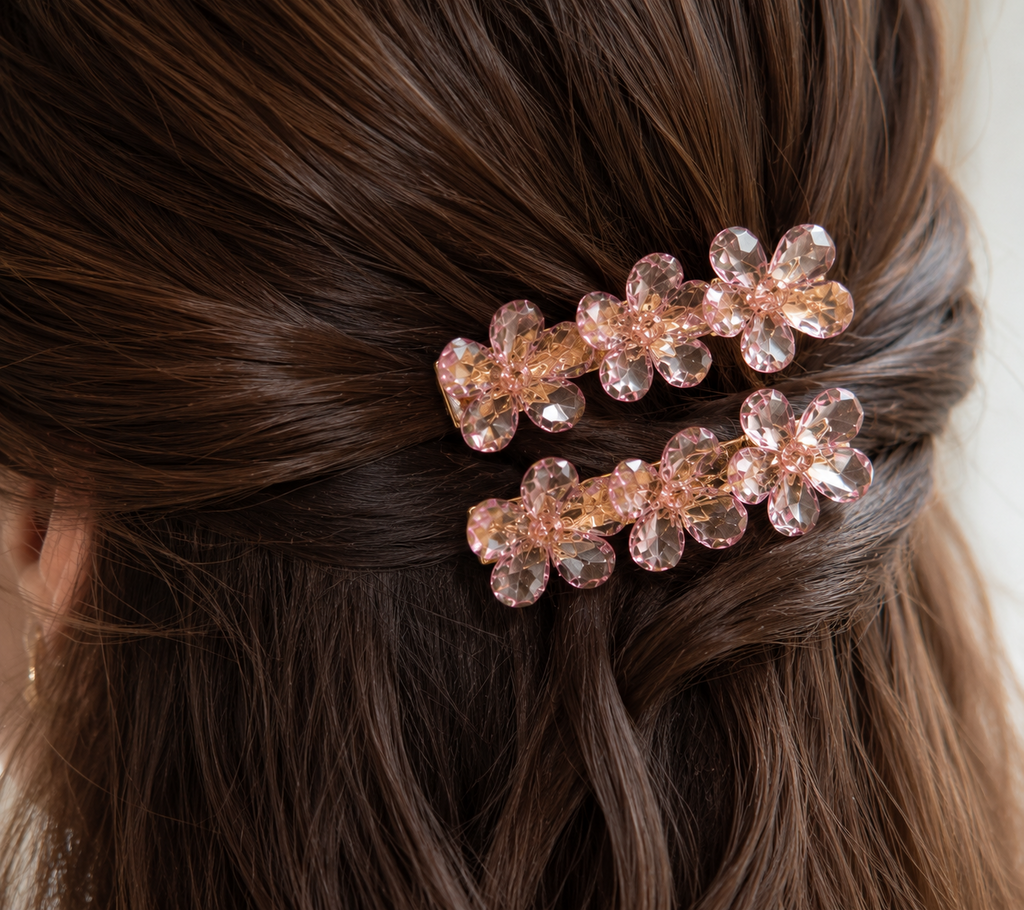 Korean Flower Hair Clips (Set of 2)