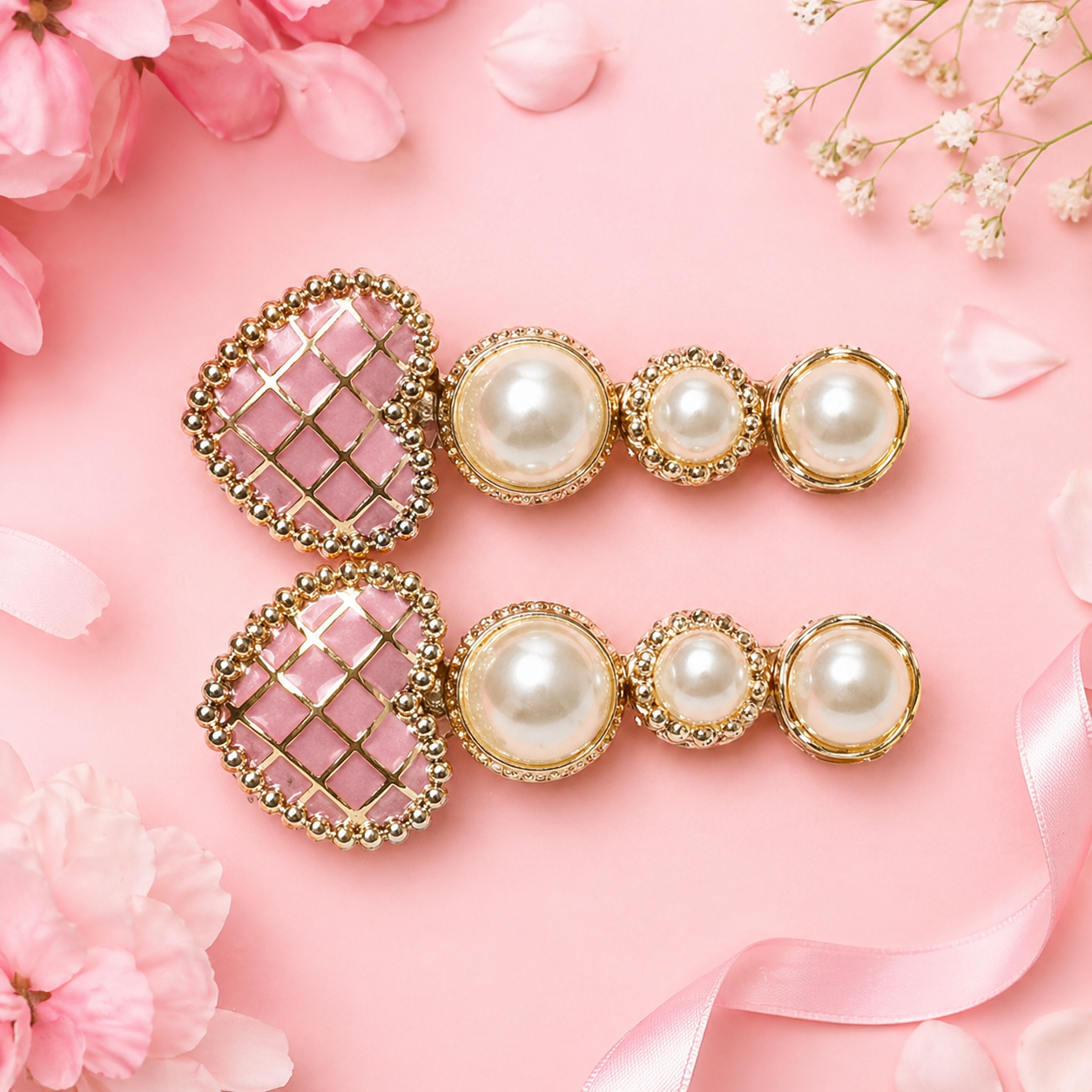 Vintage Pearl Bloom Clips (Set of 2)