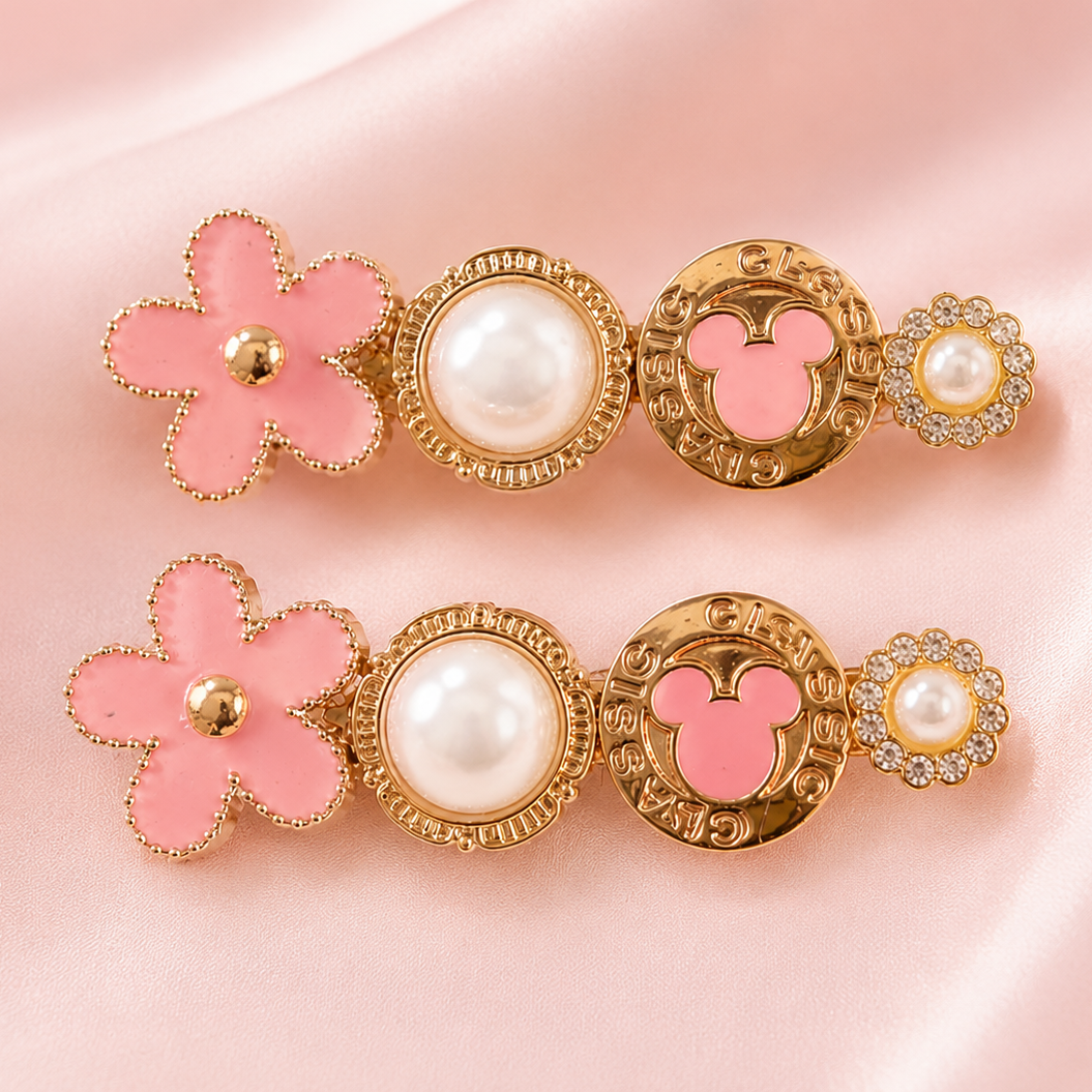 Minnie Blush Pearl Hair Clips (Set of 2)
