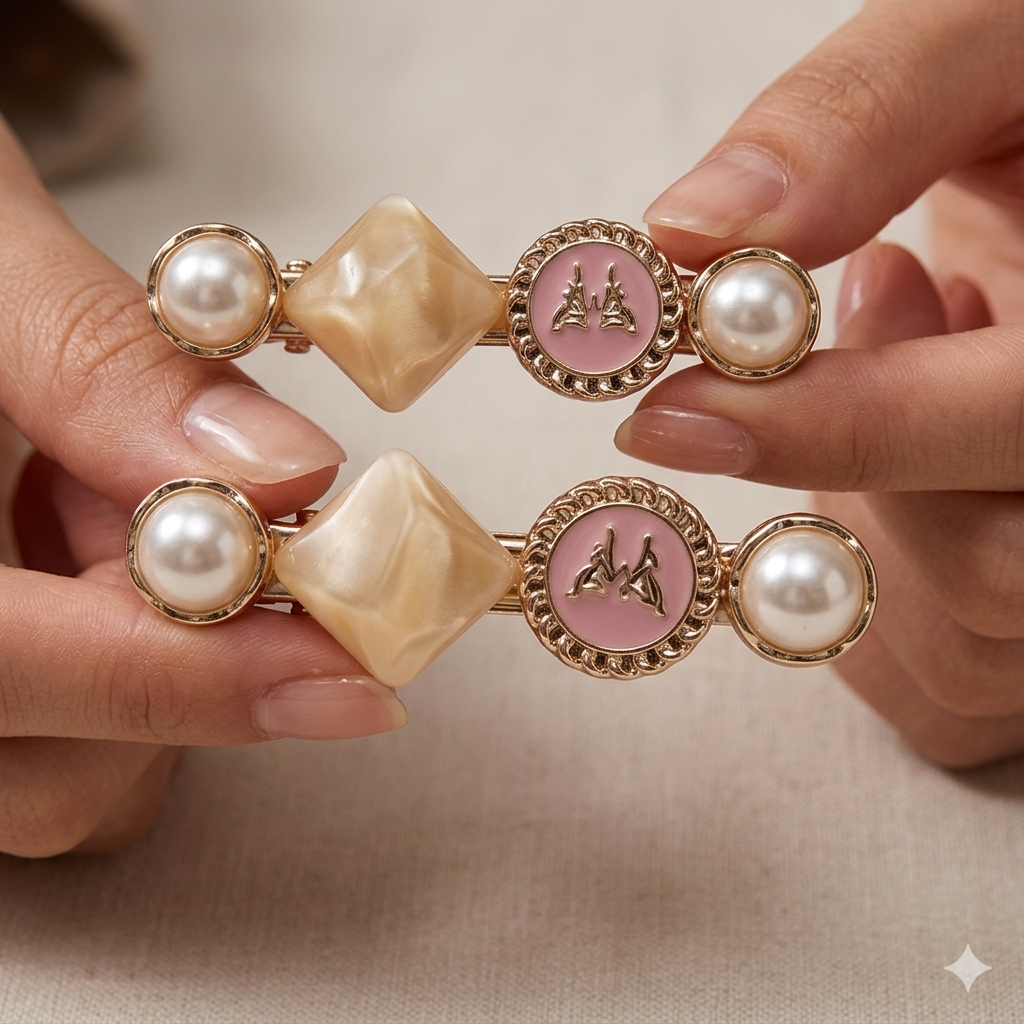 Aurora Pearl butterfly Clip (Set of 2)