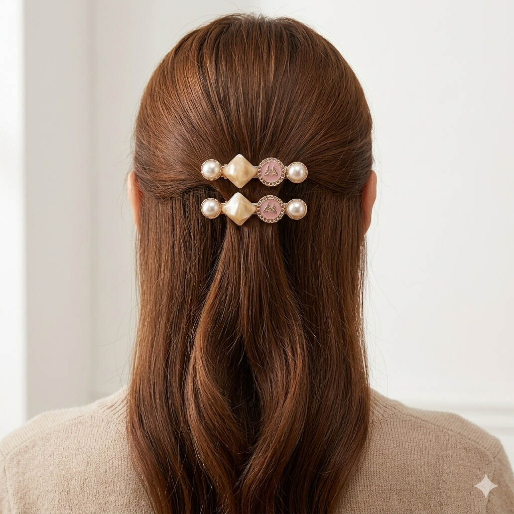 Aurora Pearl butterfly Clip (Set of 2)
