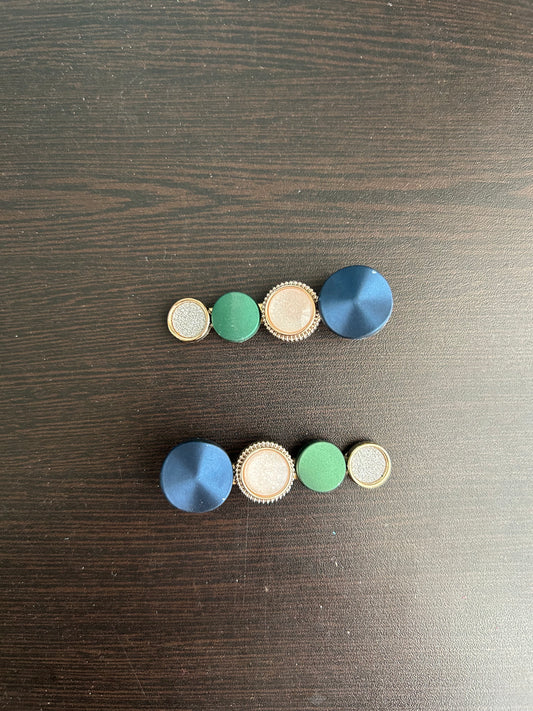 Circle Hair Clips - Blue