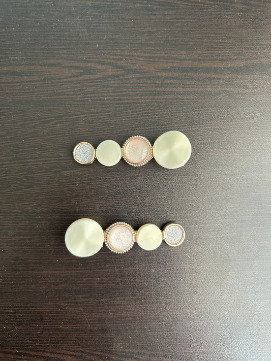 Circle Hair Clips - White