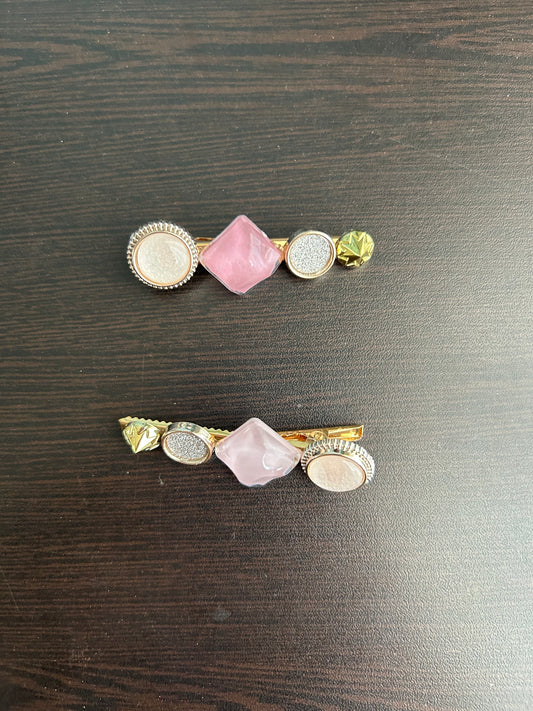 Diamond Hair Clips - Purple