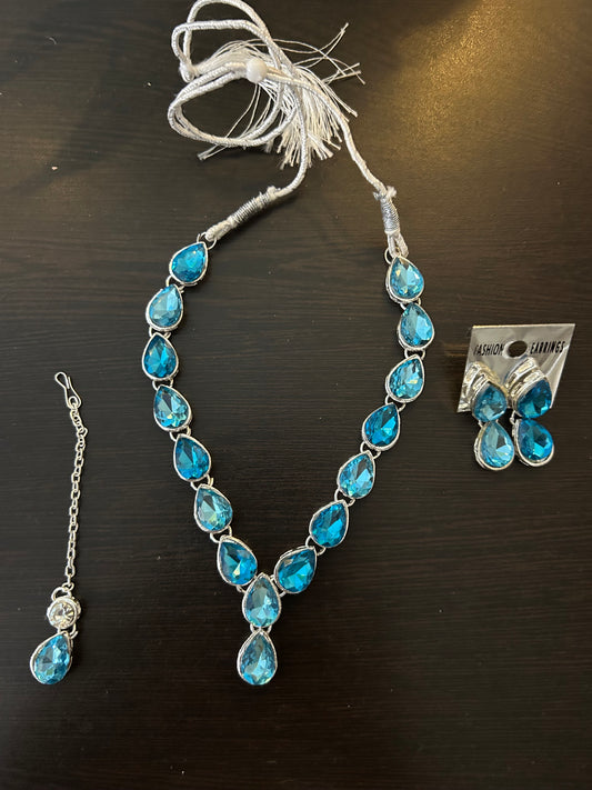 Ethnic Necklace Set - Blue