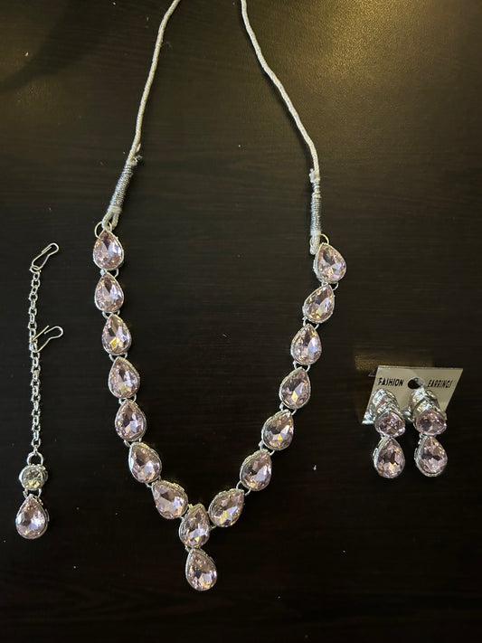 Ethnic Necklace Set - Pink