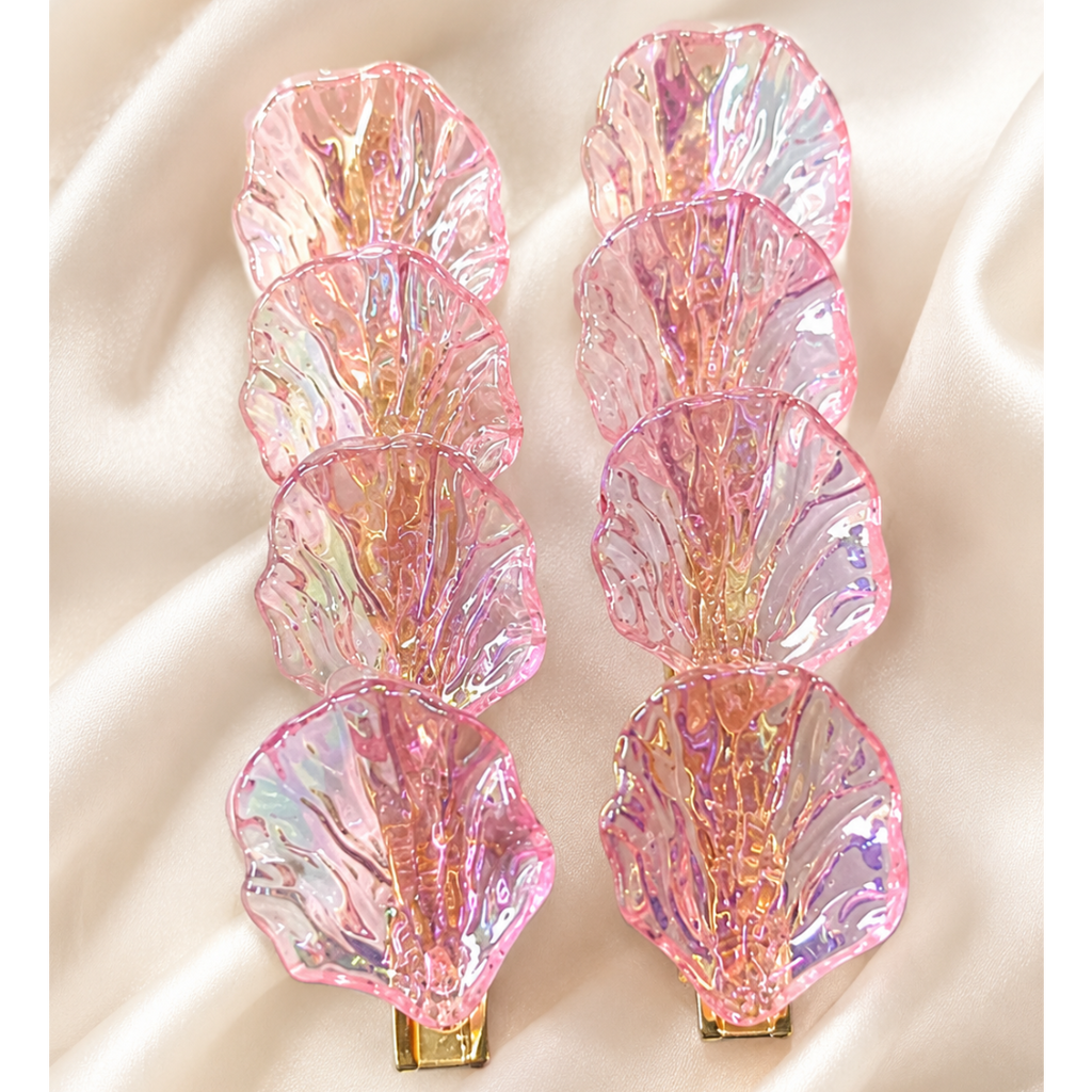 Korean Pink Seashell Hair Clips (Set of 2)