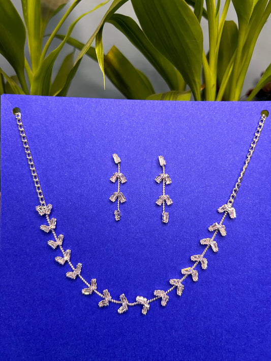Vine Necklace Set - Silver