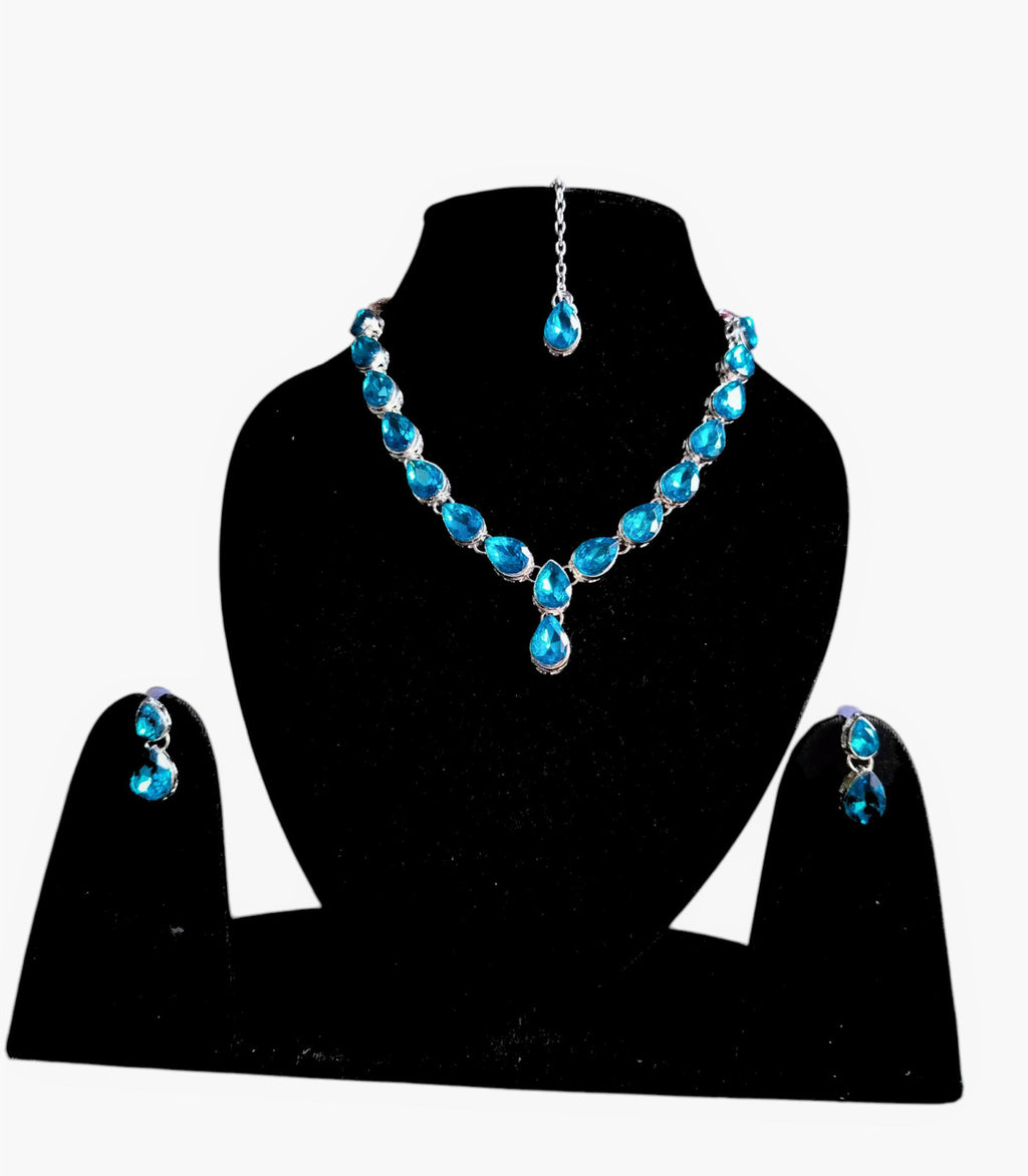 Ethnic Necklace Set - Blue