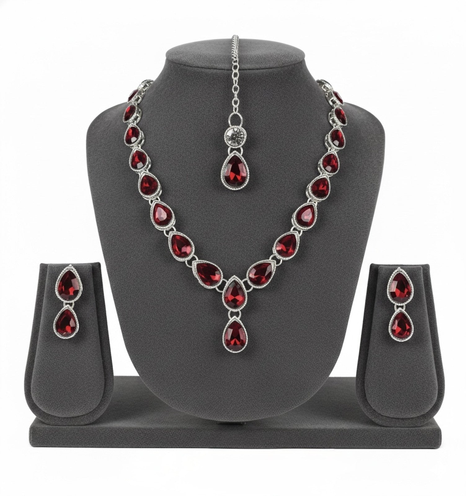 Ethnic Necklace Set - Maroon