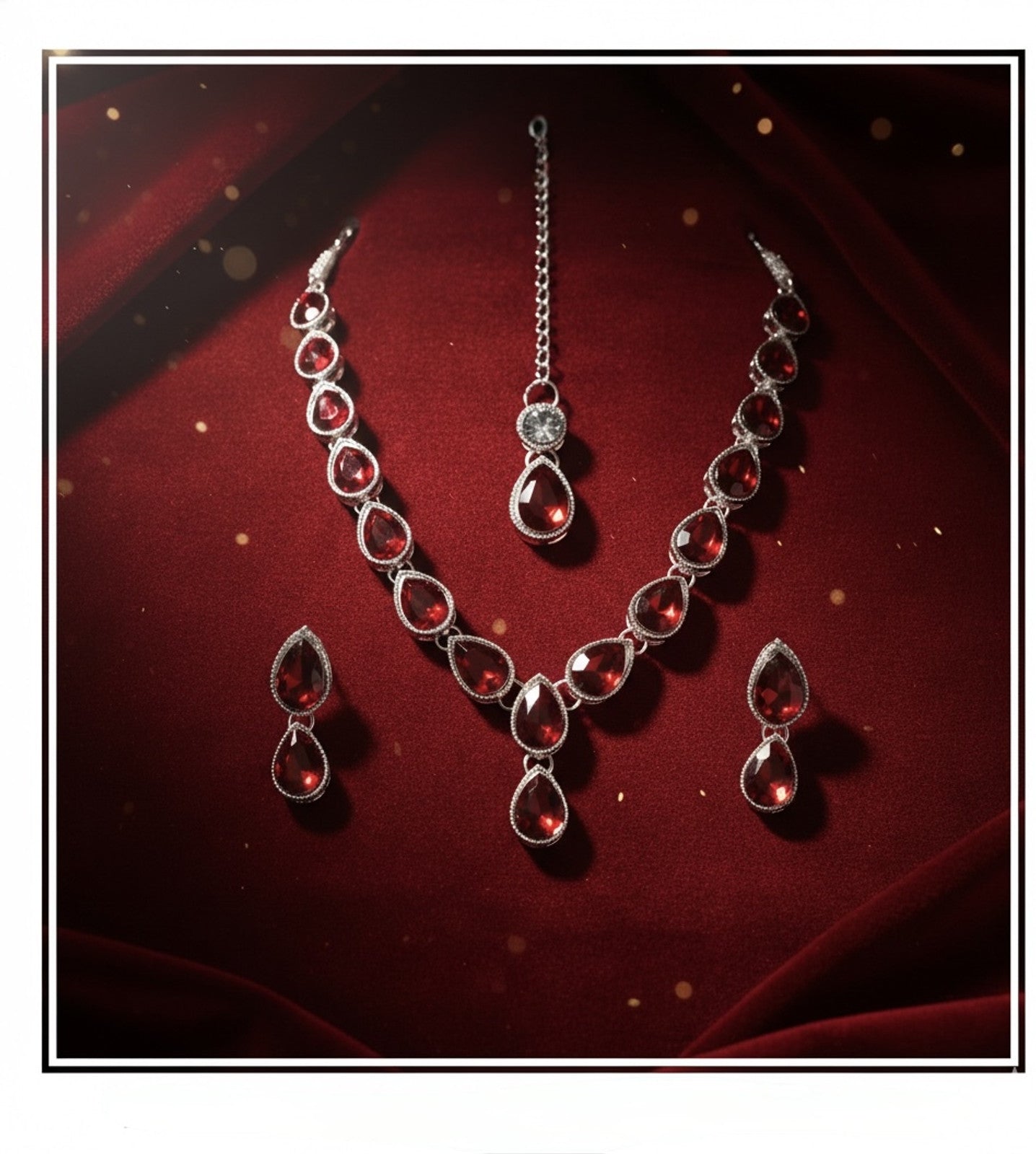 Ethnic Necklace Set - Maroon